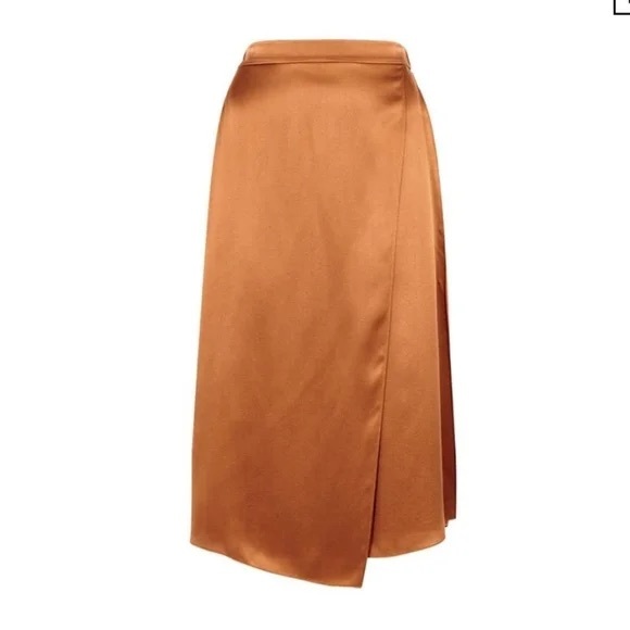 Vince silk drape skirt in copper XS - Picture 5 of 11